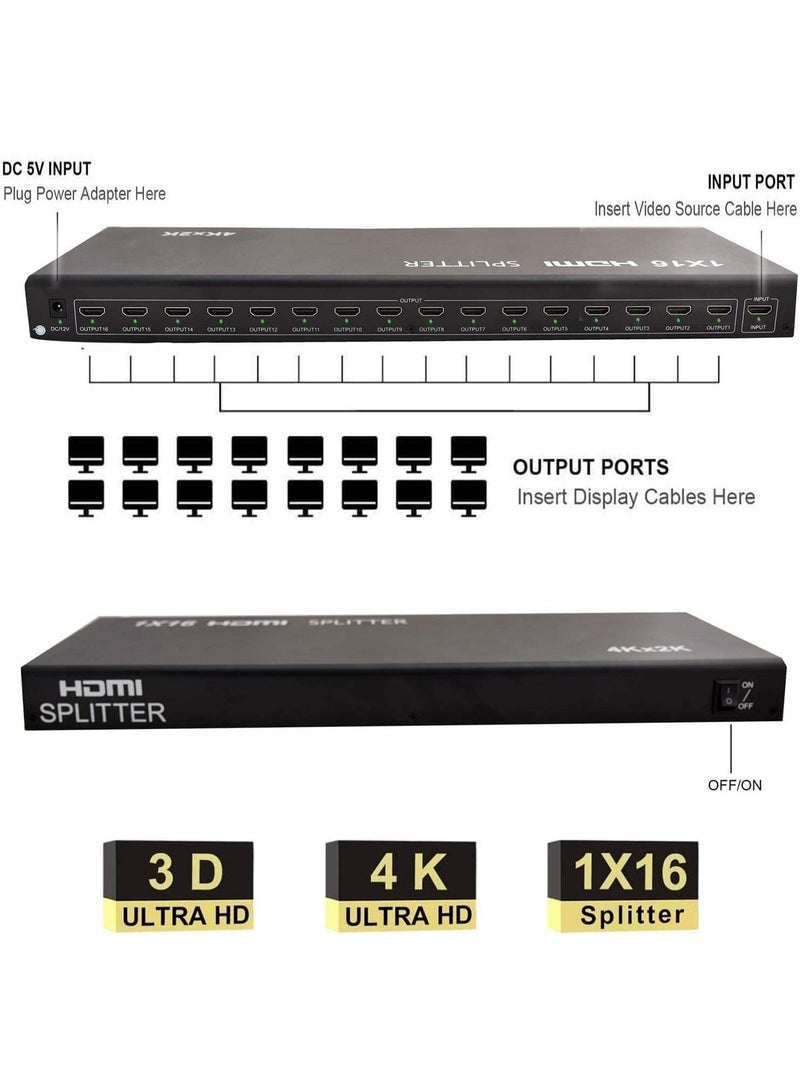 HDMI Splitter with 1 Input and 16 Outputs – Supports 4K and Full HD - Image 3