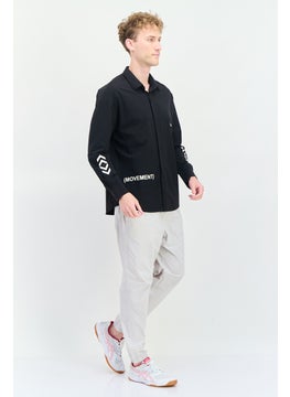 SELECTED Men Loose Fit Brand Logo Full Sleeves Casual Shirt, Black  - Image 2