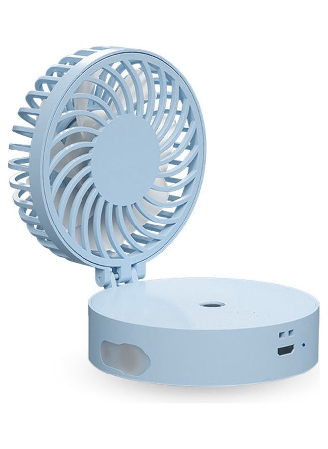 Generic - 3-in-1 Mini Desktop Fan，Portable Misting Fan，3-speed Adjustable Small Handheld Fan，Quiet and Noiseless，Suitable for Travel and Office Use，Blue - Image 1