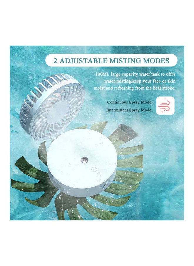 Generic - 3-in-1 Mini Desktop Fan，Portable Misting Fan，3-speed Adjustable Small Handheld Fan，Quiet and Noiseless，Suitable for Travel and Office Use，Blue - Image 1