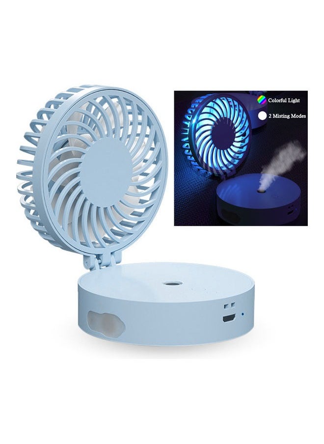 Generic - 3-in-1 Mini Desktop Fan，Portable Misting Fan，3-speed Adjustable Small Handheld Fan，Quiet and Noiseless，Suitable for Travel and Office Use，Blue - Image 1