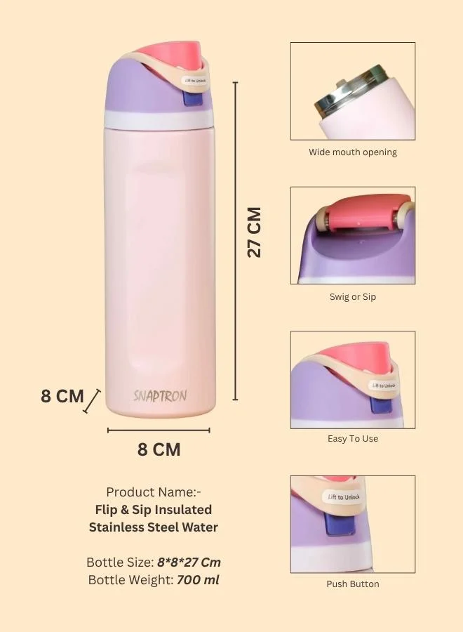 Casa Quesera  SNAPTRON® Flip & Sip Insulated Stainless Steel Bottle  | Best Price UAE