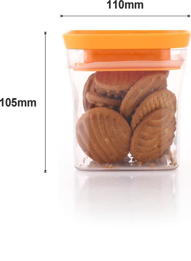 YouBee® Unbreakable Air Tight Kitchen Storage Container for Rice | Dal | Atta, BPA-Free, Flour | Cereals | Snacks | Stackable | Modular, 600 Ml Set 6 (Orange) - Image 4