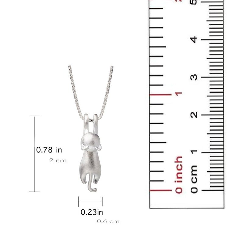 S.Leaf Sterling Silver Cat Necklaces for Women Cat Jewelry Accessories Mom Lover Lady Themed Gifts Cute Silver Kitten Jewelry Birthday Gifts for Women (04_Matte_Silver) - Image 5