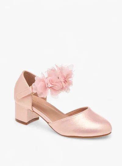 فلورا بيلا من شو إكسبرس Girls Block Heel Ballerina With Hook And Loop Closure