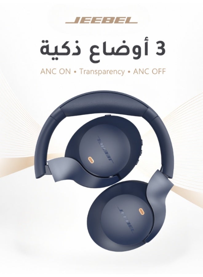 جيبيل سماعة ANC PRO اللاسلكية الذكية بعزل ضوضاء متقدم بصوت ستيريو عميق بلوتوث 6.0 وقت تشغيل 55 ساعة واتصال متعدد الاجهزة وثلاثة اوضاع تشغيل لون كحلي - Image 5