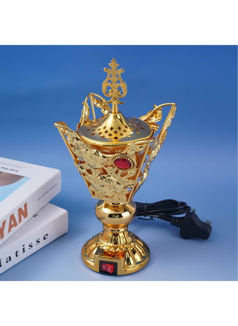 Arabest An Electric Metal Incense Burner Infused with Arabic Charm, Perfect for Home Use, Festivals, and Weddings  - Image 1