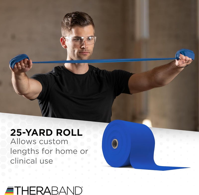 THERABAND Extra Heavy Blue Non-Latex Resistance Band 25 Yard Roll for Upper & Lower Body Exercise - Image 5