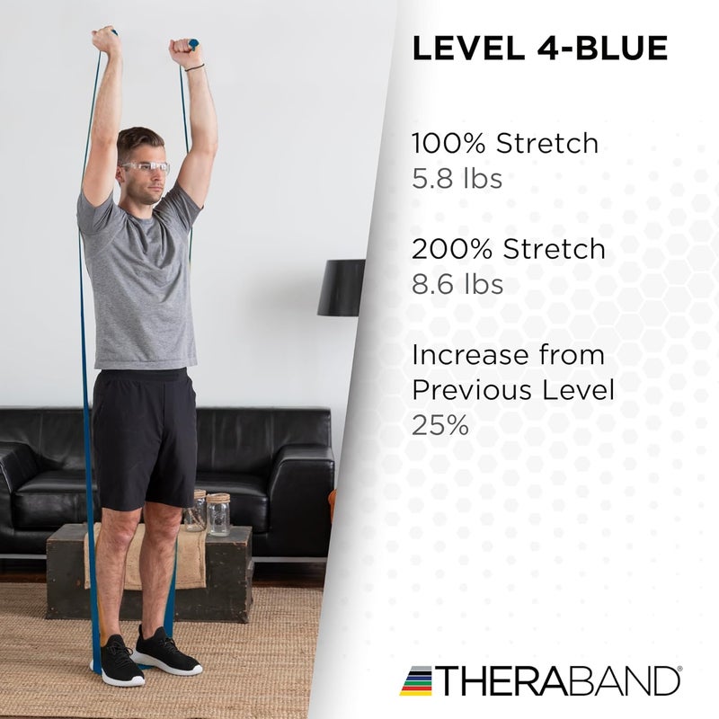 THERABAND Extra Heavy Blue Non-Latex Resistance Band 25 Yard Roll for Upper & Lower Body Exercise - Image 4