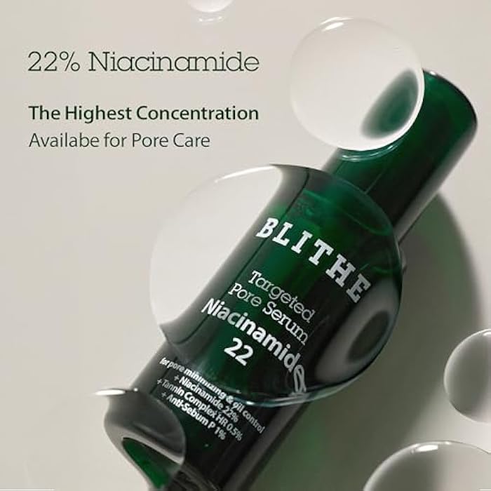 BLITHE Targeted Pore Serum with 22% Niacinamide for Oil Control, Pore Minimizer for Face, Korean Skin Care, K-Beauty Gift & Stocking Stuffer Idea – 1 fl oz - Image 3