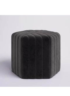 Wooden Twist Wooden Twist Hexagonal Shape Solid Wood Pouf Ottoman Stool  - Image 2