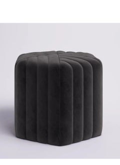 Wooden Twist Wooden Twist Hexagonal Shape Solid Wood Pouf Ottoman Stool  - Image 3