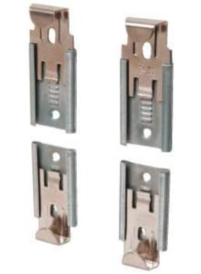 CRL Nickel Plated Adjustable Mirror Clip set for 1/4 in (6 mm) Straight Edge Glass - Package - Image 1
