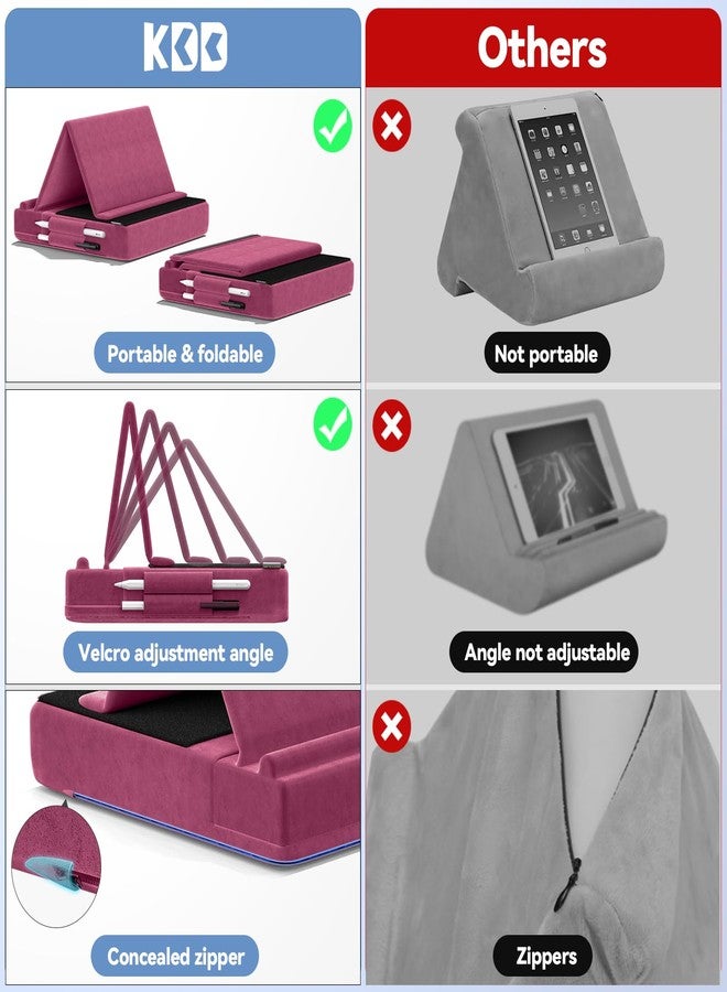 كي دي دي حامل وسادة للأجهزة اللوحية من KDD، حامل متعدد الزوايا للآيباد، مناسب للحضن والسرير والمكتب، قاعدة قابلة للطي ناعمة مع حامل للقلم، متوافق مع آيباد برو 12.9، 10.5، 11، آيباد إير، آيباد ميني، الهواتف، الكتب، قارئات الكتب الإلكترونية. - Image 5