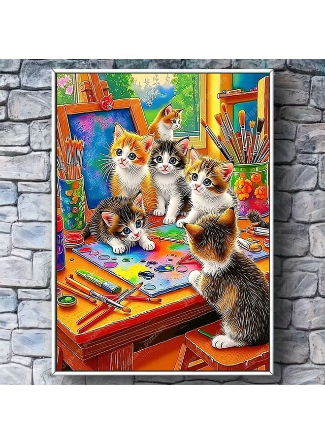 YF3363 1314 Pcs Large Jigsaw Puzzle Cute Kittens Painting Wall Decor 27 55x19 69 Inch - Image 4