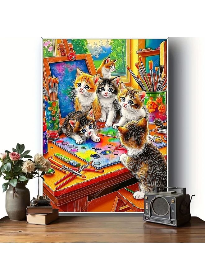 YF3363 1314 Pcs Large Jigsaw Puzzle Cute Kittens Painting Wall Decor 27 55x19 69 Inch - Image 5
