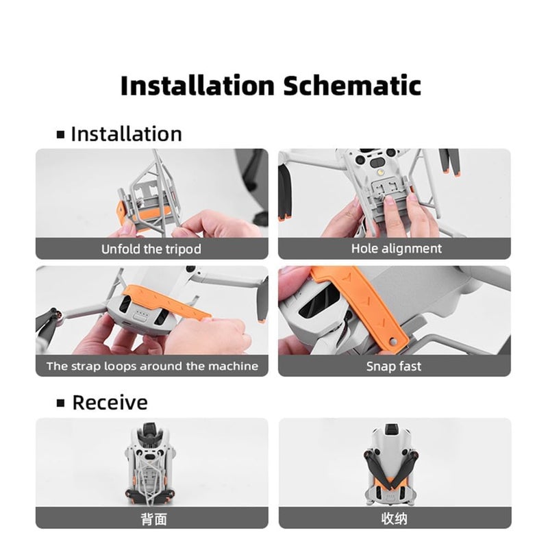 Luckam Foldable Landing Gear for DJI Mini 4 PRO, Anti-Fall Gimbal Protector Heighten 25mm Extender Leg, for DJI Mini 4 Pro Drone Accessories (Orange) - Image 5