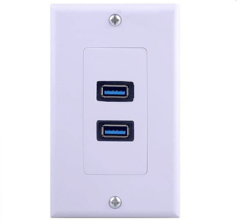 Haokiang 4.2A USB 3.0 Receptacle Outlets Wall Plates Panel, Haokiang 2 High Speed USB 3.0 Charging Dual Female Port Wall Plates Included, Size 115 MM x 70 MM - Image 5