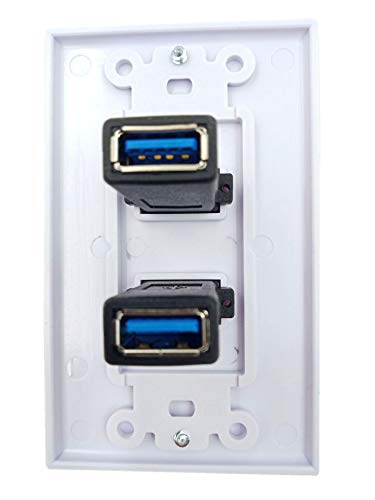 Haokiang 4.2A USB 3.0 Receptacle Outlets Wall Plates Panel, Haokiang 2 High Speed USB 3.0 Charging Dual Female Port Wall Plates Included, Size 115 MM x 70 MM - Image 2