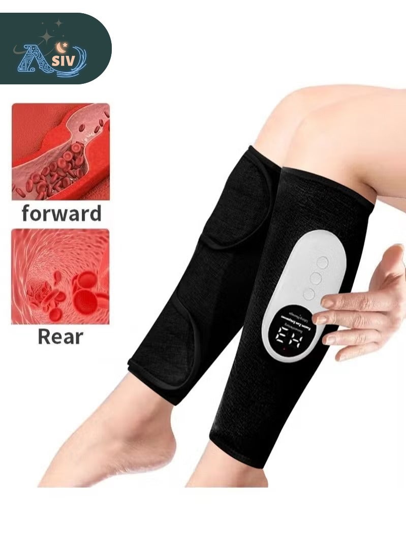 أسيف مدلك للساق بضغط هواء العجل مع مدلك حراري لاسلكي للساق ، مدلك الدورة الدموية وتخفيف الآلام ، 3 أوضاع ، 3 شدة هدايا للرجال والنساء - Image 1