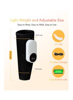 ASIV Leg Massager Calf Air Pressure Massager with Heat Cordless Leg Massager Circulatory Pain Relief Calf Massager 3 Modes 3 Intensities Gifts for Men Women  - Image 2
