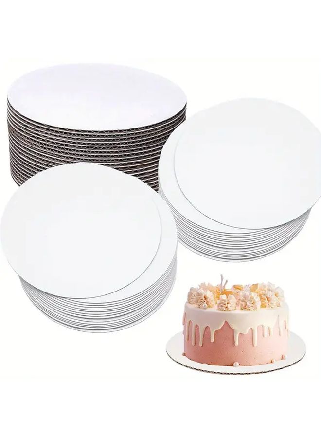 25 Pcs White Paper Cake Boards 10 Inch Round Cardboard Cake Circles For Handmade Cakes Pizza Desserts Food Safe Durable - Image 1
