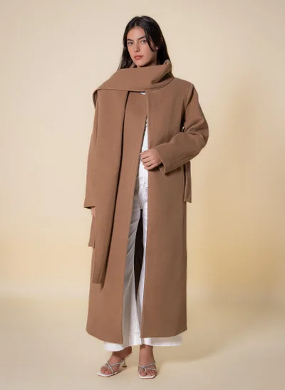 SHAPES LONG COAT WITH SCARF