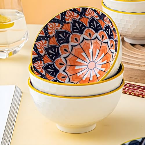 ONICORN® Porcelain Dessert Bowls Gift Box Set Ceramic Bowl for Ice Cream, Soup, Rice, Snack, Side Bowl, Microwave and Dishwasher Safe - Unique Design (Multicolor, Pack of 2) - Image 2