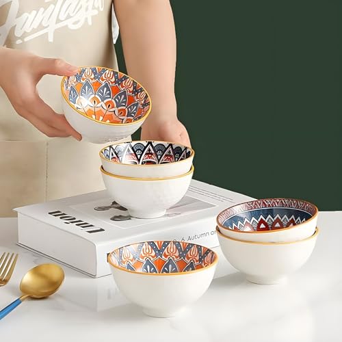 ONICORN® Porcelain Dessert Bowls Gift Box Set Ceramic Bowl for Ice Cream, Soup, Rice, Snack, Side Bowl, Microwave and Dishwasher Safe - Unique Design (Multicolor, Pack of 2) - Image 4