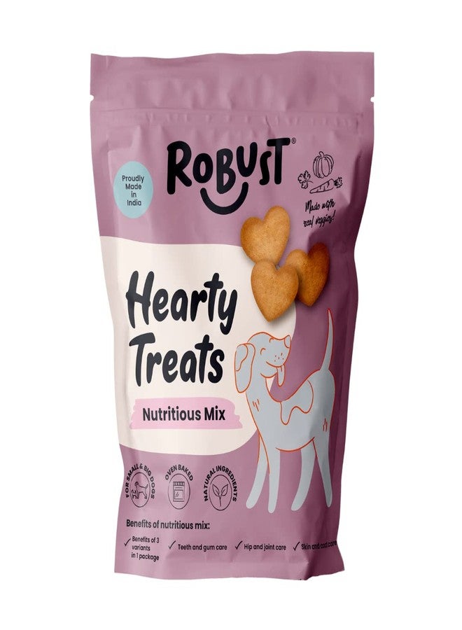 Robust Hearty Treats (Nutritious Mix) 500g | Advanced Nutrition | Oven Baked | Nutritious & Healthy Biscuits for Dogs of All Breeds and Life Stages | New Pack - Image 1