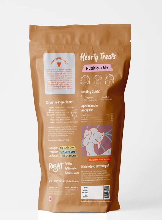 Robust Hearty Treats (Nutritious Mix) 500g | Advanced Nutrition | Oven Baked | Nutritious & Healthy Biscuits for Dogs of All Breeds and Life Stages | New Pack - Image 2