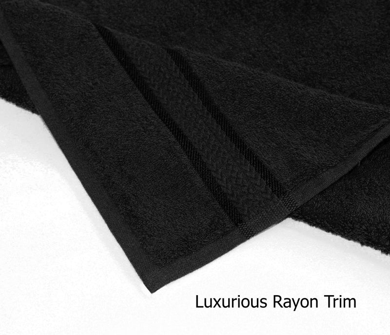 COTTON CRAFT Ultra Soft 12 Pack Wash & Face Cloths 12x12 - Highly Absorbent Bathroom Shower Kitchen Utility Towels - Use Everyday - Easy Care Machine Wash - Premium Ringspun Cotton 580 GSM - Black - Image 3