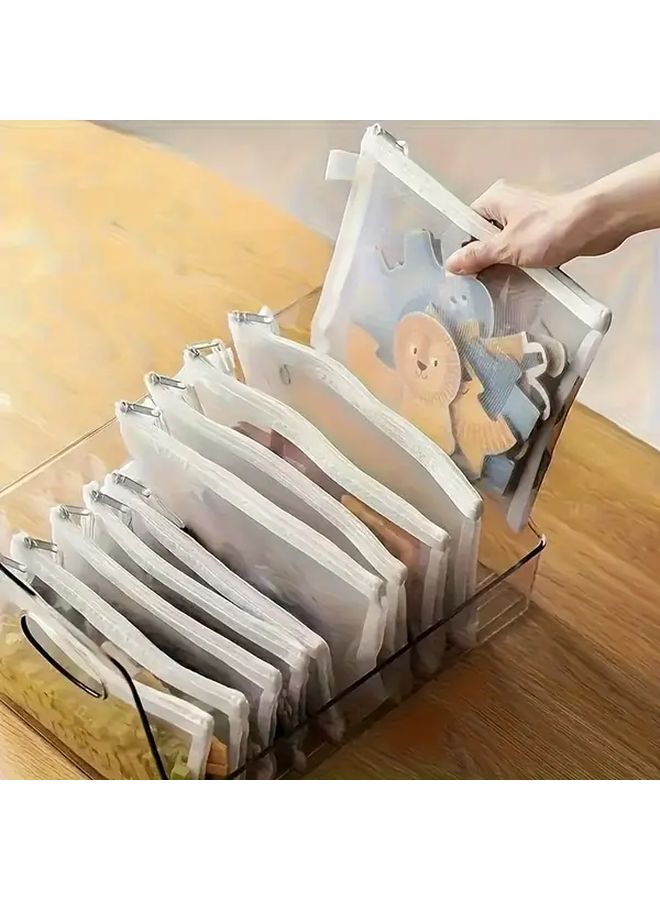 9pcs Large Capacity Mesh File Organizer Bags Transparent Breathable Nylon With Zipper Closure Color Coded For Office Travel Home Organization Size M - Image 4