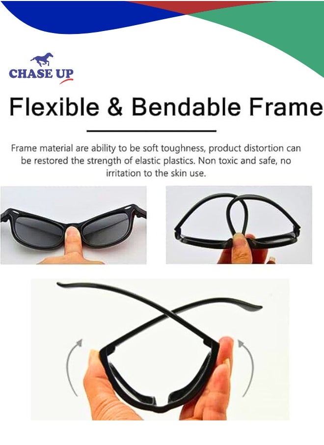 Chase Up Adjustable Polarized Baby Sunglasses, Bendable Flexible Polarized Newborn Baby Sunglasses with Silicon Strap for Infant Boys Girls Age 0-12  - Image 2