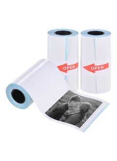 Generic Thermal Paper Roll, 3 Rolls Self-Adhesive Thermal Paper Roll White Sticky Paper 57X30Mm For Phomemo Pocket Thermal Printer  - Image 1