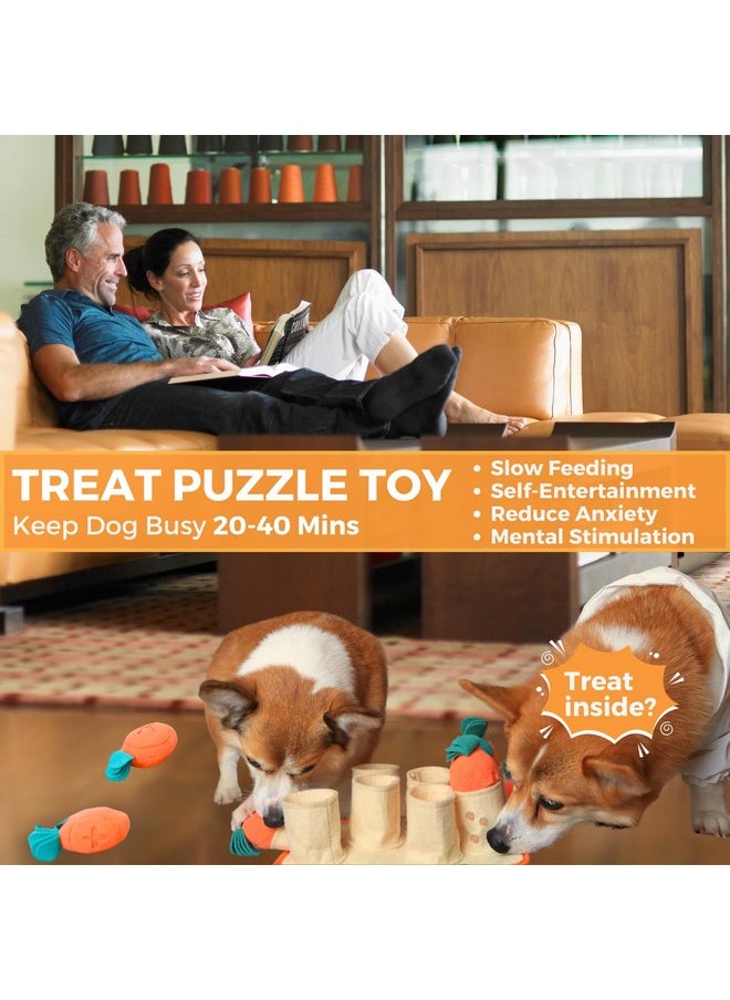 FOSSA Boredom Buster for Small and Medium Dog, Interactive Treat Puzzle Rug, Slow Feeder Mat with Squeaky Carrots, 20-40 Mins Self-Entertainment Toy, Enrichment Toy Gifts for Dog  - Image 2