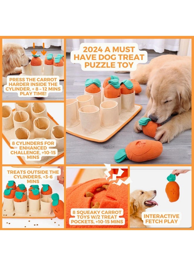 FOSSA Boredom Buster for Small and Medium Dog, Interactive Treat Puzzle Rug, Slow Feeder Mat with Squeaky Carrots, 20-40 Mins Self-Entertainment Toy, Enrichment Toy Gifts for Dog  - Image 3