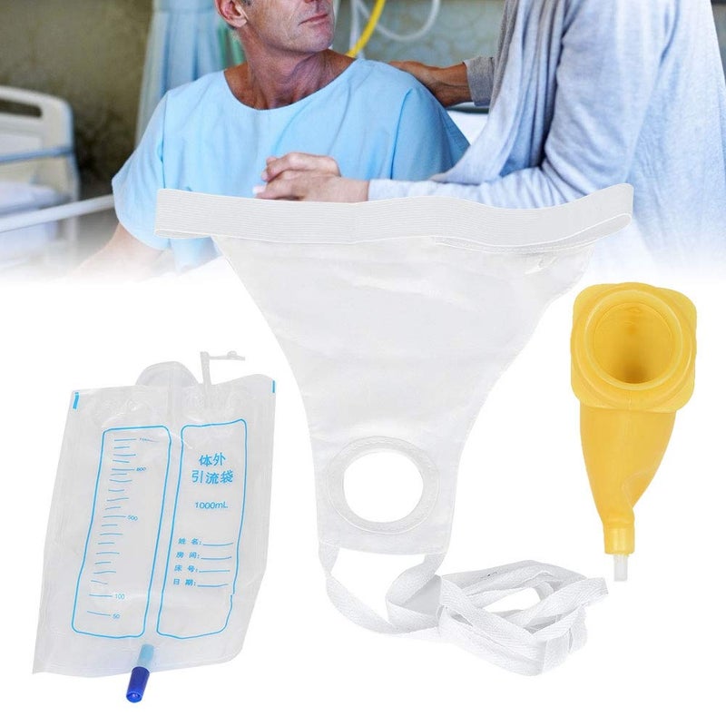 comfrt Urine Collector Bag, Adults Urinal with Urine Catheter Bags Latex Ventilate Urine Collector Travel Incontinence Bags with Elastic Waistband for Women Men(Men Normal Type) - Image 4