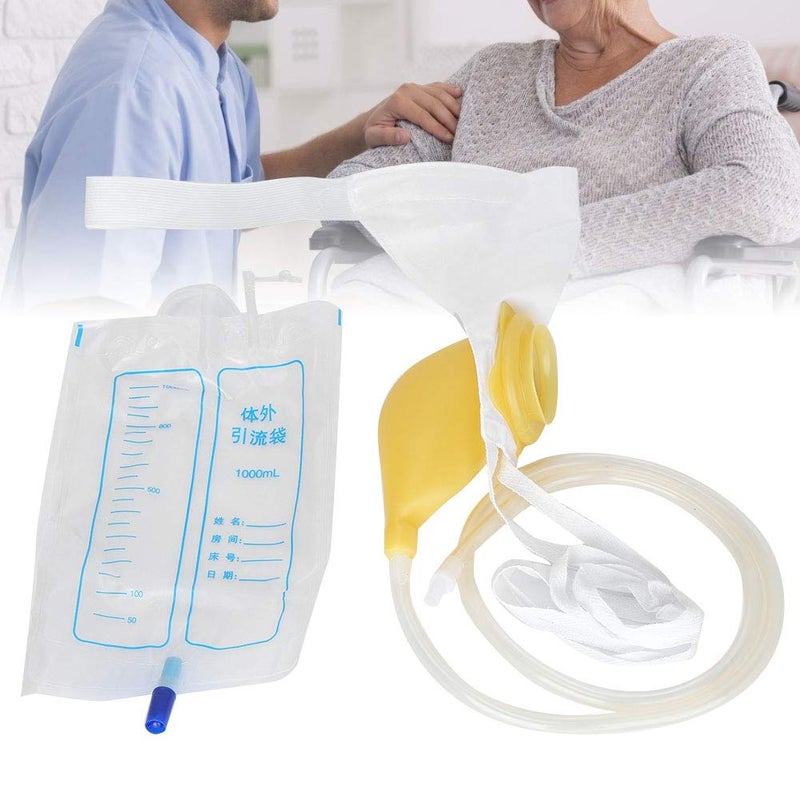 comfrt Urine Collector Bag, Adults Urinal with Urine Catheter Bags Latex Ventilate Urine Collector Travel Incontinence Bags with Elastic Waistband for Women Men(Men Normal Type) - Image 5