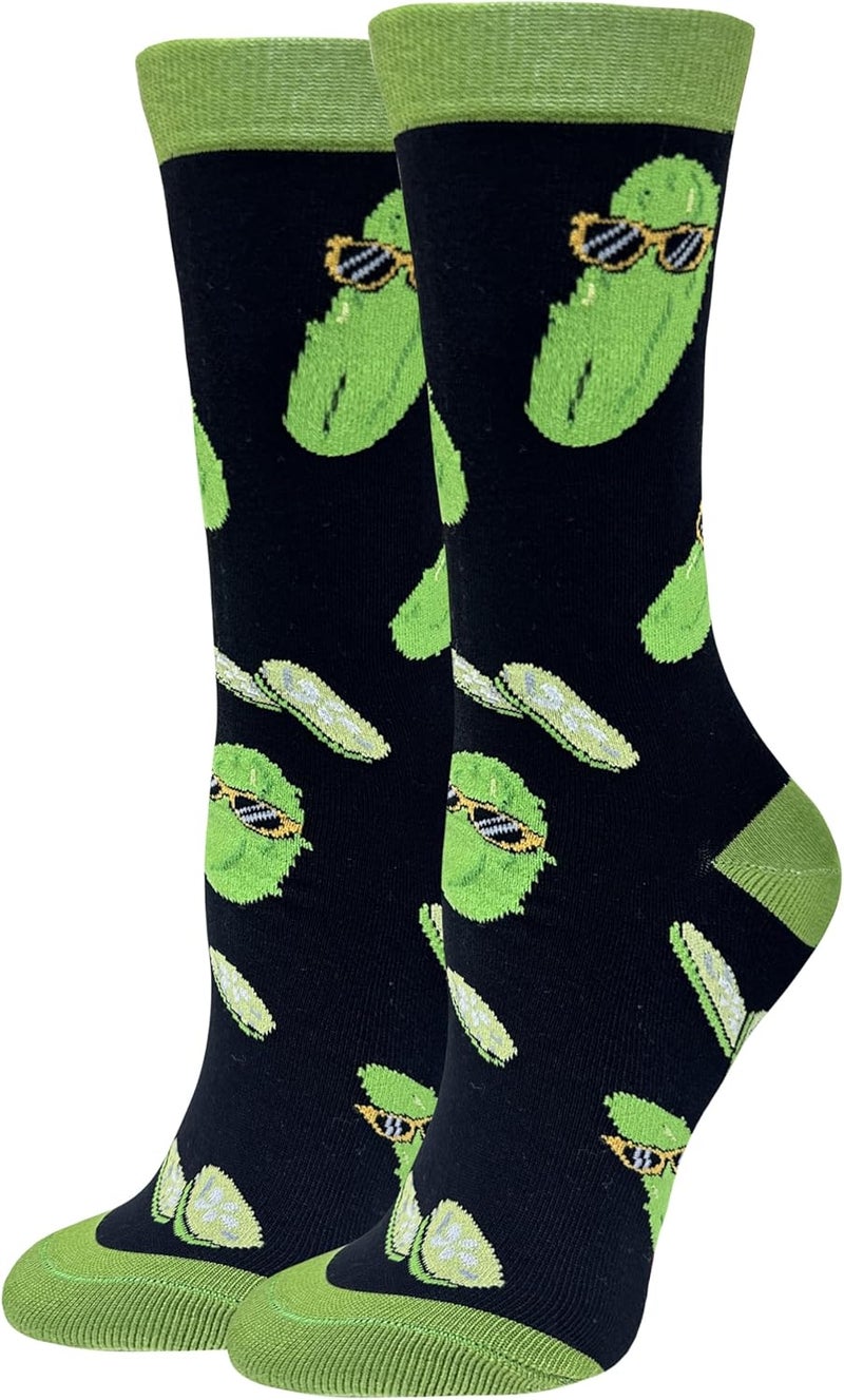 WHOTAY Funny Pickles Socks Crazy Novelty Pickle Gifts for Women Men and Kids Fun Socks Mens Gag Gifts - Image 1