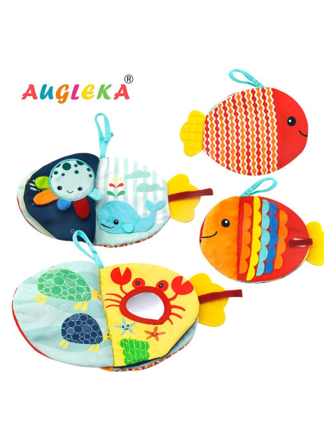 Puzzle Baby Cloth Book Doll Fish Cloth Book Early Education Washable Cartoon Baby Finger Cloth Book Soothing Toy-Color:Small Fish Cloth Book  - Image 1