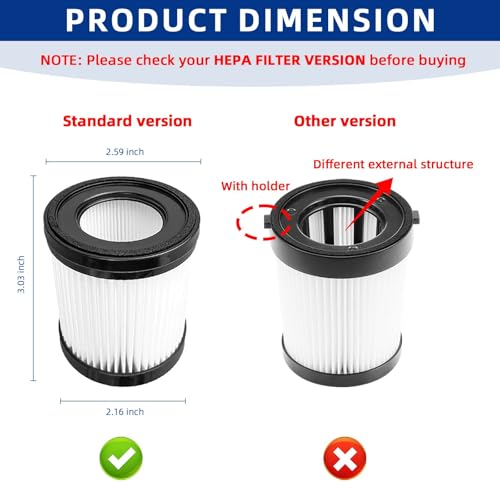 ADDFRESH Vacuum Filter Replacement Compatible with Fabuletta FSV001/FSV101,Girnoor G160/G165, Lubluelu 202, Oraimo OSV-102, VacLife VL732 Stick Vacuum Cleaners - 4 Pack - Image 4