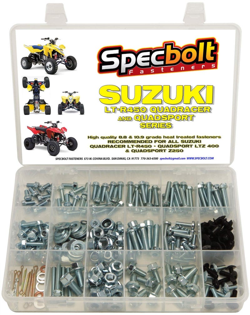 Specbolt Fasteners 250pc Specbolt Suzuki LT-R450 LTZ400 Z250 ATV Bolt Kit for Maintenance & Restoration OEM Spec Fasteners LT450R LTR450 Z400 ATV LTZ250 - Image 1