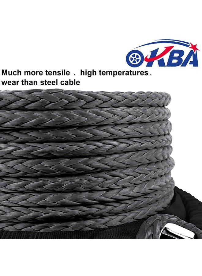 OKBA Synthetic Winch Rope Cable Kit 1/4" x 50' - 9200LBS Winch Line Rope Replacement with Protective Sleeve + Rope Winch Hook + Rubber Stopper for 4x4 Off Road Vehicle ATV UTV Polaris UTV - Image 5