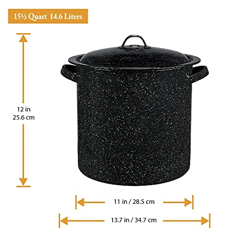 Granite Ware 15.5 Qt Steamer Pot With Rack, Black - Multi-Tier Steam Pot for Cooking Tamales, Seafood, Vegetables - Durable Porcelain Cookware with Steel Core - Everyday Versatile Cookware - Image 3