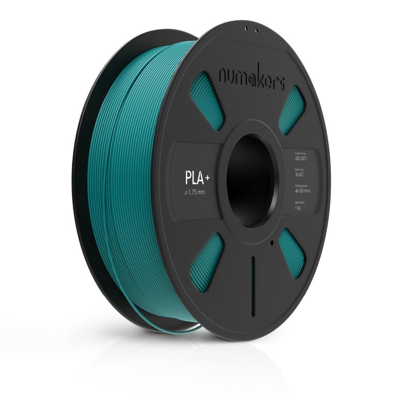 NUMAKERS PLA+ 3D Printer Filament, 1.75mm, Dimensional Accuracy +/- 0.03 mm, 1 kg Spool (2.2 lbs), Compatible with Most FDM Printers (Lagoon Blue) - Image 1