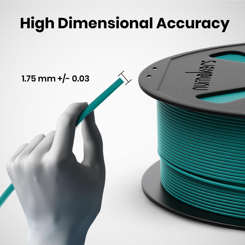 NUMAKERS PLA+ 3D Printer Filament, 1.75mm, Dimensional Accuracy +/- 0.03 mm, 1 kg Spool (2.2 lbs), Compatible with Most FDM Printers (Lagoon Blue) - Image 4