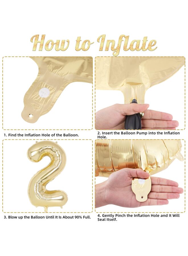 40 Inch Light Gold Foil Number Balloon, Large Mylar Number Balloons for Birthday Party Decorations, Helium Compatible Giant Number Balloons for Anniversary Celebration Supplies - Image 2