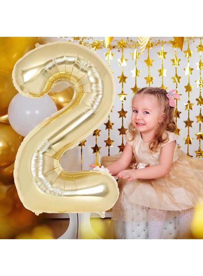 40 Inch Light Gold Foil Number Balloon, Large Mylar Number Balloons for Birthday Party Decorations, Helium Compatible Giant Number Balloons for Anniversary Celebration Supplies - Image 5