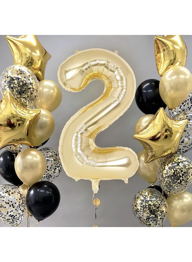 40 Inch Light Gold Foil Number Balloon, Large Mylar Number Balloons for Birthday Party Decorations, Helium Compatible Giant Number Balloons for Anniversary Celebration Supplies - Image 3